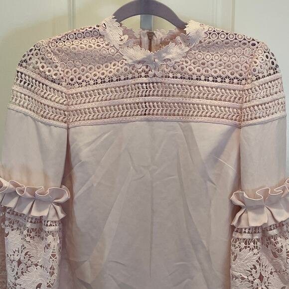 Ted Baker Lace Top - Womens Size 0 - Light Pink - Picture 1 of 6